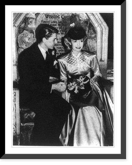 Newly-wed Mr. and Mrs. Reagan tested the wishing chair of Wee Kirk of the Heather"", Vintage Wall Art