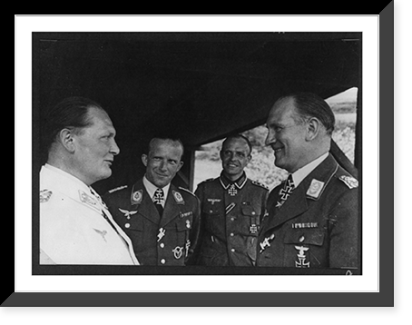 G&ouml;ring with 3 recipients of Knight's Cross, Historic Print