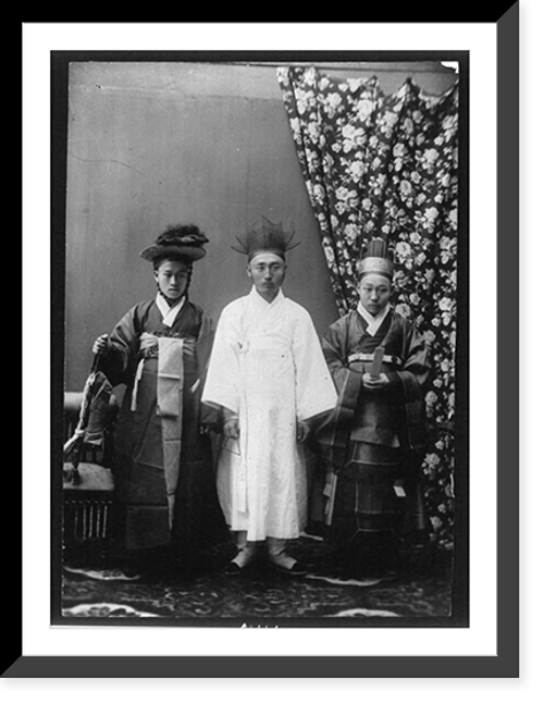 Historic Framed Print, Korea: [3] Korean priests,  17-7/8" x 21-7/8"