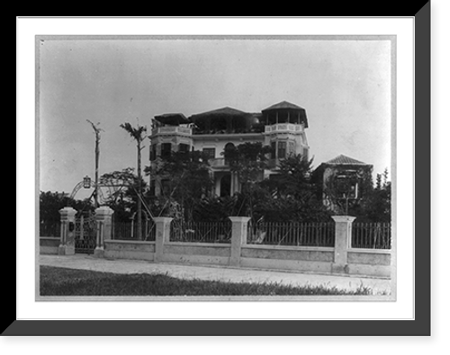 Historic Framed Print, Wealthy Chinese in his western style home, Canton, China,  17-7/8" x 21-7/8"