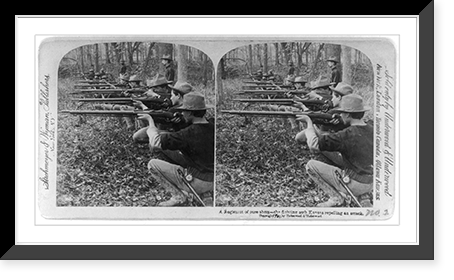 Philippine Islands: A regiment of sure shots - the fighting 20th Kansas repelling an attack, Antique Print