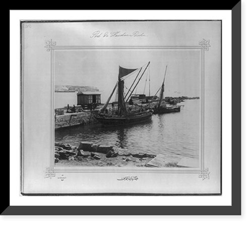 Historic Framed Print, [The port of Haydarpasa].Lieutenant Colonel of the General Staff, Ali Riza Bey.,  17-7/8" x 21-7/8"