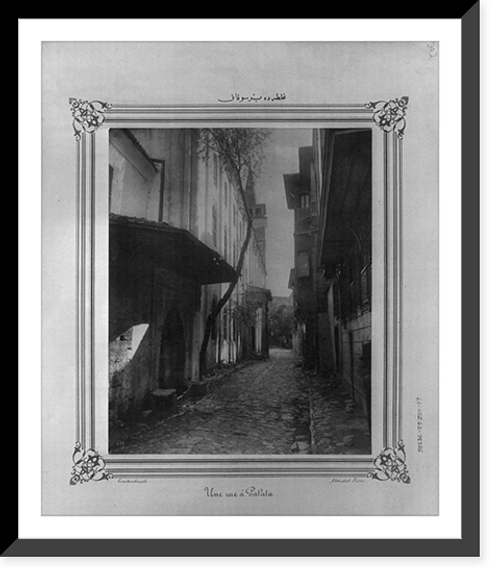 Historic Framed Print, [A street in Galata].Constantinople, Abdullah Fr&egrave;res. - 2,  17-7/8" x 21-7/8"