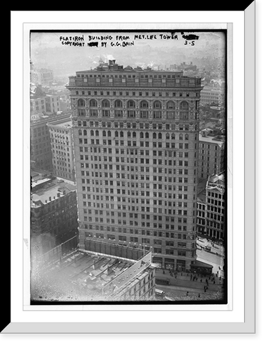 Flatiron Bldg from Met. Life Tower, Copyright G.G. Bain, New York.G.G.Bain, Vintage Poster