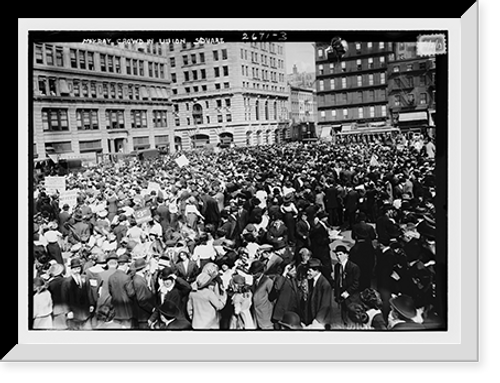 Historic Framed Print, Mayday Crowd - Union Sq.,  17-7/8" x 21-7/8"