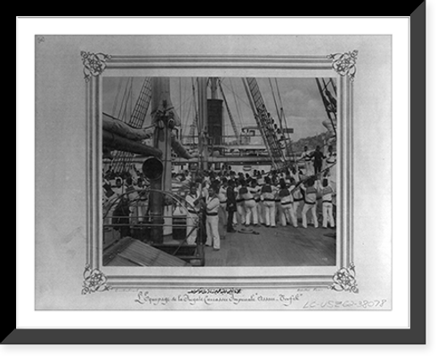 Historic Framed Print, [The crew hanging the ship's lifeboats on the Imperial Ironclad Frigate Asar-i Tevfik].Constantinople, Abdullah Fr&egrave;res. - 2,  17-7/8" x 21-7/8"