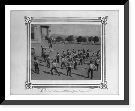 The students at the Imperial Military Academy doing a sword drill.Abdullah Fr&egrave;res, Phot., Constantinople. - 5, Historic Print