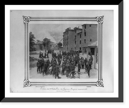 Position of the Second Battalion of the Fire Brigade drilling as if at a fire.Abdullah Fr&egrave;res, Phot., Constantinople, Antique Poster