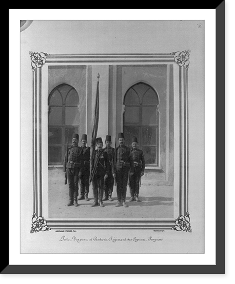 The Fire Brigade Standard Bearer with Guards.Abdullah Fr&egrave;res, Phot., Constantinople, Antique Print