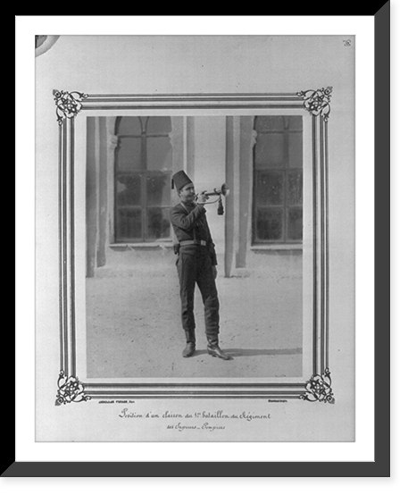 Position of Bugler of the First Battalion of the Fire Brigade.Abdullah Fr&egrave;res, Phot., Constantinople. Classic, Antique Wall Art
