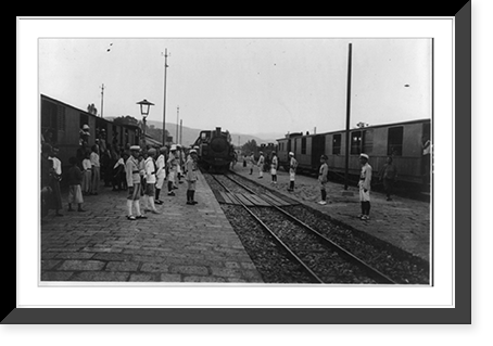 Railway station on the Lao-Kay-Kumming railway, Yunnan, S.W. China, Historic Print
