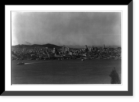 Skyline of San Francisco from midbay, June 1, 1930, Antique Poster