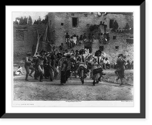 Historic Framed Print, Buffalo dance at Hano,  17-7/8" x 21-7/8"