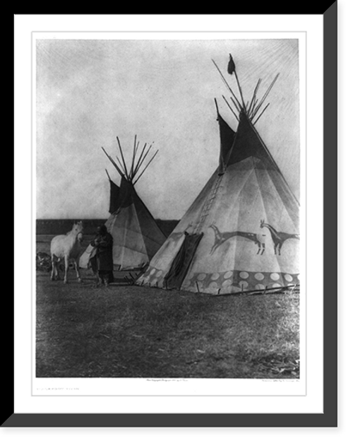 Historic Framed Print, Blackfoot tipis,  17-7/8" x 21-7/8"