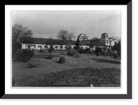 East elevation monastery and church, Mission San Juan Bantista, San Benito Co., Calif, Historic Print