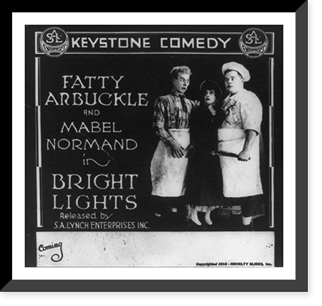 Motion picture advertisements: Bright Lights, starring Fatty Arbuckle and Mabel Normand, Antique Print