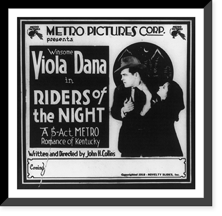 Motion picture advertisements: Riders of the Night, starring Viola Dana Classic, Antique Poster