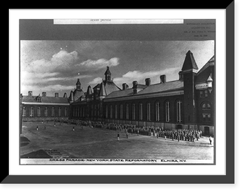 Historic Framed Print, New York State Reformatory dress parade, Elmira, New York,  17-7/8" x 21-7/8"