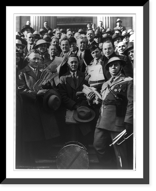 Historic Framed Print, War veterans stage gigantic demonstration for cash bonus at Capitol,  17-7/8" x 21-7/8"