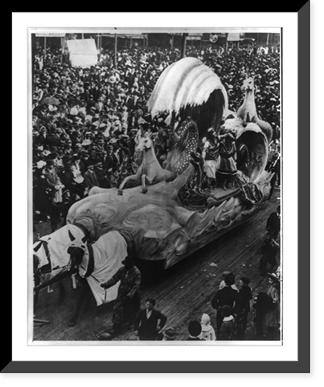 Float in parade, New Orleans, Louisiana, Vintage Print