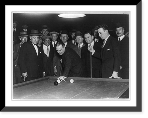 Historic Framed Print, Schaefer leads Willie Hoppe in billiard match,  17-7/8" x 21-7/8"