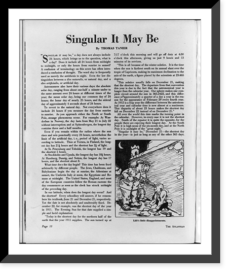 Singular It May Be, Historic Print