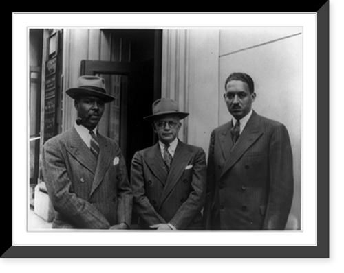 Historic Framed Print, [Roy Wilkins, Walter White, and Thurgood Marshall, all posed half-length, standing],  17-7/8" x 21-7/8"