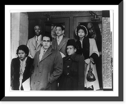 Historic Framed Print, Negroes seek admission to university. Six negroes who applied for enrollment in the University of Oklahoma in a move to break down the state's racial segregation in education ...,  17-7/8" x 21-7/8"