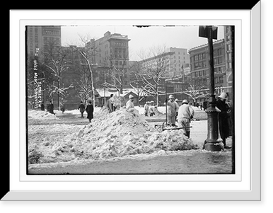 Cleaning snow from streets, New York, Vintage Wall Art