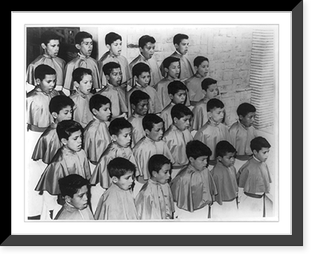 Historic Framed Print, Singing [choir] boys of Monterey [Calif.?],  17-7/8" x 21-7/8"