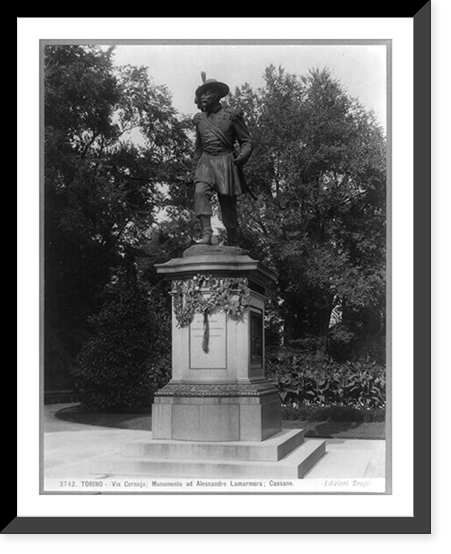 Monumento ad Alessandro Lamarmora, Torino, Italy, Antique Wall Art
