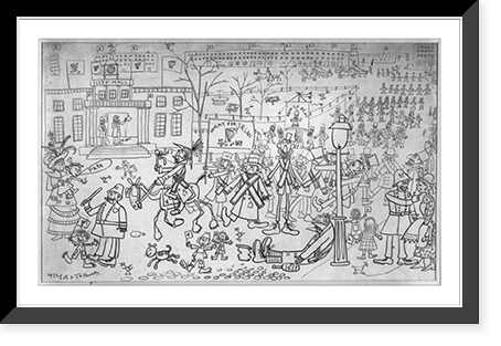 Historic Framed Print, [The day we celebrate. Our youngest contributor's idea of it],  17-7/8" x 21-7/8"