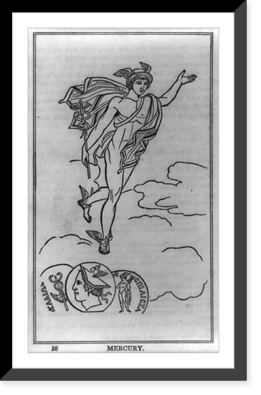 Mythology - Mercury, god of commerce and messenger of the gods, Vintage Poster