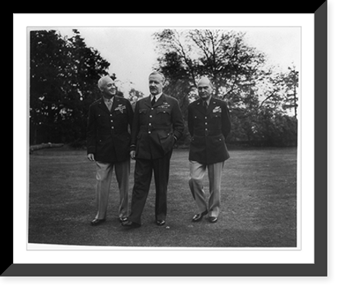 Historic Framed Print, [Official Air Force photographs of Ira Eaker and his contemporaries: British RAF general flanked by U.S. Generals Arnold and Eaker],  17-7/8" x 21-7/8"