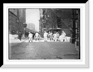 Workers cleaning snow from streets, New York Classic, Antique Wall Art