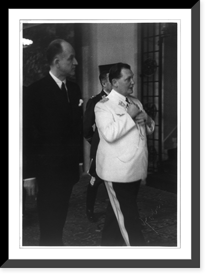 American Under Secretary of State Sumner E. Welles and Herman G&ouml;ring in Carinhall - Welles and G&ouml;ring walking together, three-quarter length, Historic Reproduction