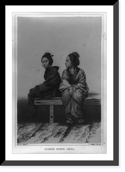 Japanese women, Simoda.dag. by E. Brown, Jr. ; T. Sinclair's lith., Phila, Antique Poster