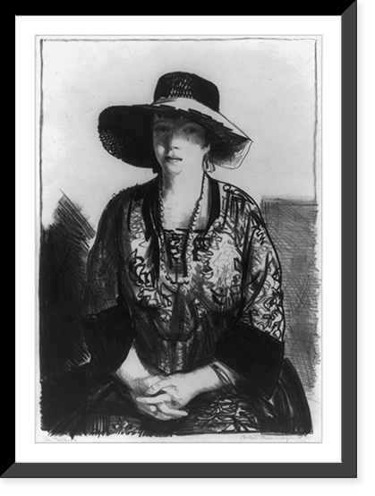 The black hat (Emma in a black hat).Geo. Bellows, Historic Print
