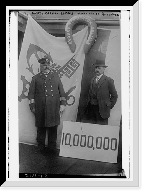 Historic Framed Print, North German Lloyd's 10,000,000 th passenger,  17-7/8" x 21-7/8"