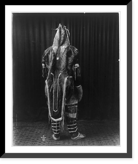 Rear view of person in Eskimo costume, Historic Print