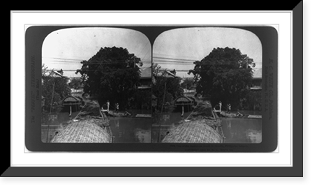 Historic Framed Print, On of the numberous canals in Manila, Philppine Islands,  17-7/8" x 21-7/8"