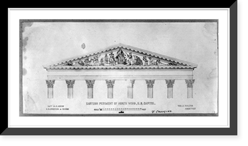 Historic Framed Print, East pediment of the north wing, U.S. Capitol,  17-7/8" x 21-7/8"