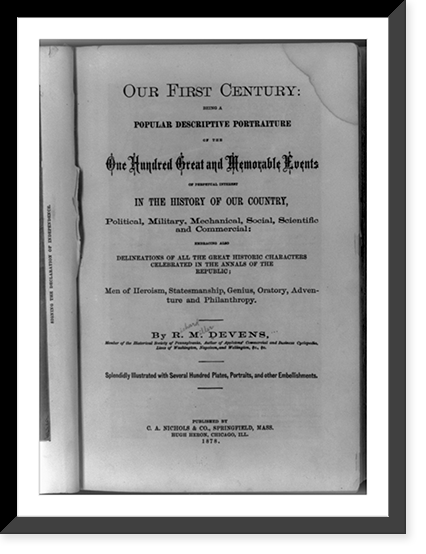 Vintage Photo Print - Title page of Richard Miller Devens