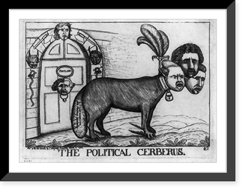 Historic Framed Print, The Political Cerberus.W.D.,  17-7/8" x 21-7/8"