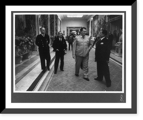 Historic Framed Print, [Hermann G&ouml;ring with Yo&#x0304;suke Matsuoka, Hiroshi Oshima, and others at Carinhall],  17-7/8" x 21-7/8"