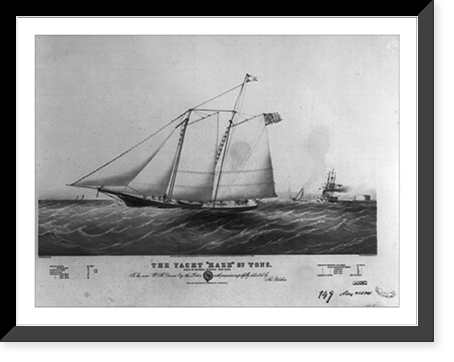 Vintage Nautical Print - New York City - The yacht Haze 87 tons