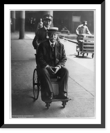 Chief Justice Taft leaves for vacation: carried to train in wheel chair. after undergoing treatment for a stomach ailment, leaving Washington for his summer home in Canada Vintage Wall Art Print
