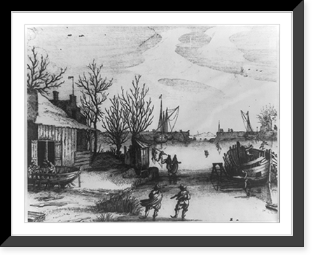 L'Hiver au Chantier. Winter op de Scheepswerf, Vintage Wall Art