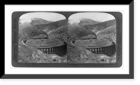Climbing the last loop, on the mountain railway to Morenci Copper Mines, Arizona, Antique Print