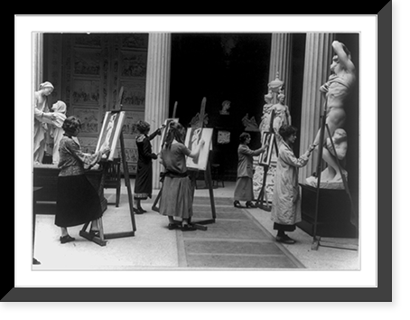 Historic Framed Print, Wash., D.C. Students working at Corcoran Gallery of Art,  17-7/8" x 21-7/8"